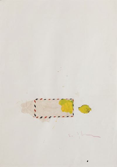 Senza titolo, smalto e collage su carta