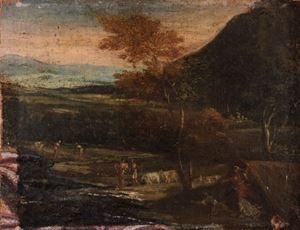 Scuola italiana, secolo XVII - River landscape