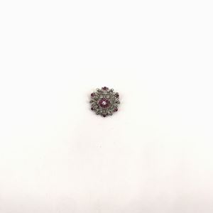 in oro bianco 18kt, rubini e diamanti