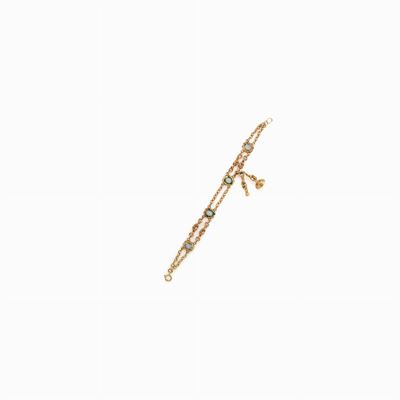 Bracciale in Oro e Smalti a Doppia Cate