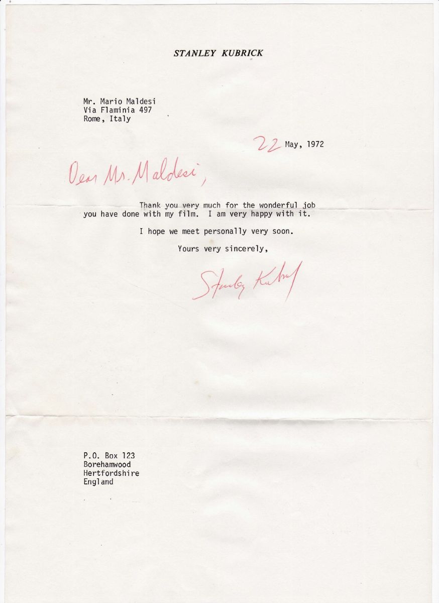 Kubrick, Stanley - Lettere
