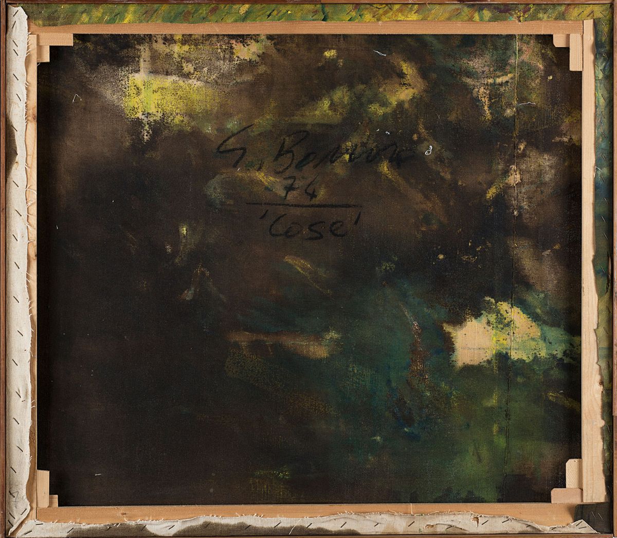 Gustavo Bonora - Cose, 1974, olio su tela