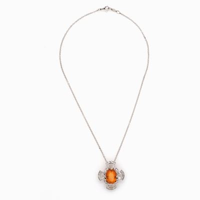 Collana con Pendente in Opale di Fuoco e