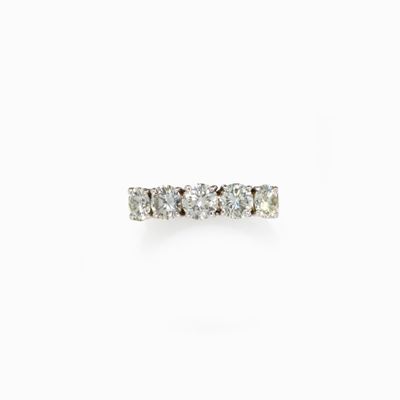Anello a Riviere in Diamanti in Oro Bian