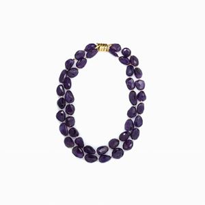 COLLANA IN AMETISTE E ORO
a due file con