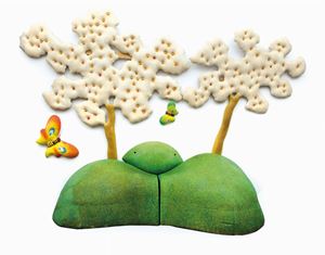 Senza titolo, (Alberi e farfalle), 1974
