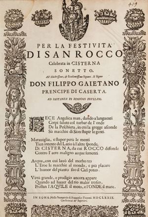 Per la festività di San Rocco celebrata in Cisterna sonetto