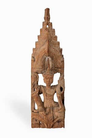 Antica scultura lignea raffigurante divinità femminile