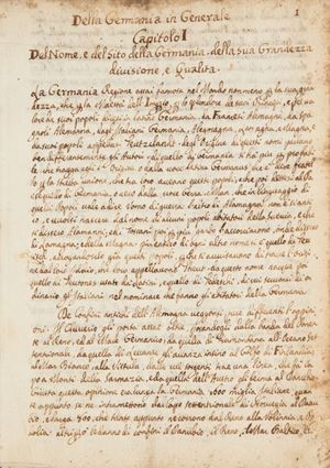 Della Germania in generale