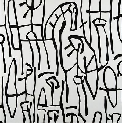 Senza titolo (2007), tecnica mista e rilievo su legno