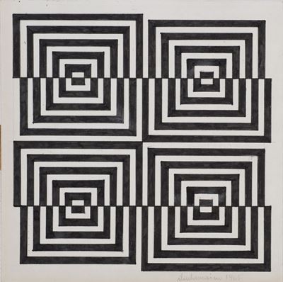 Autore sconosciuto, Senza titolo (1965), china e matita su cartoncino