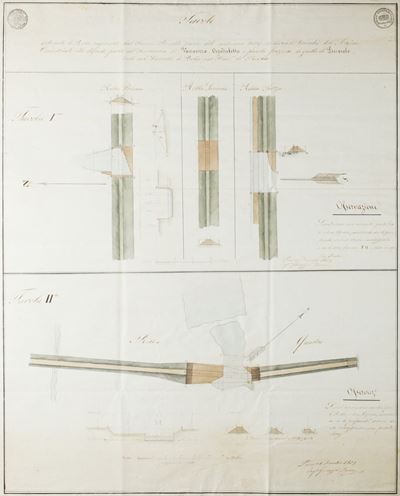 Tavole Indicanti le Rotte Cagionate dal Fiume Po nelle Piene Dell'autunno 1839 in Diversi Tronchi...