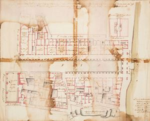 Pianta della fabbrica degl'Ufizi, sopra la quale, all'ultimo Piano, vi è collocata l'Imperiale Galleria con l'aggiunta della dimostrazione dei quartieri detti degli Svizzeri delle rimesse delle scuderie di S.M.I
