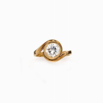 Anello Solitario in Oro e Diamante in Or