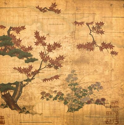 Giardino con Alberi di Acero, Pruni e Salice Piangente