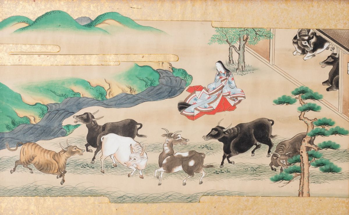 Giappone - Paesaggi con le Divinità Orihime e Hikoboshi