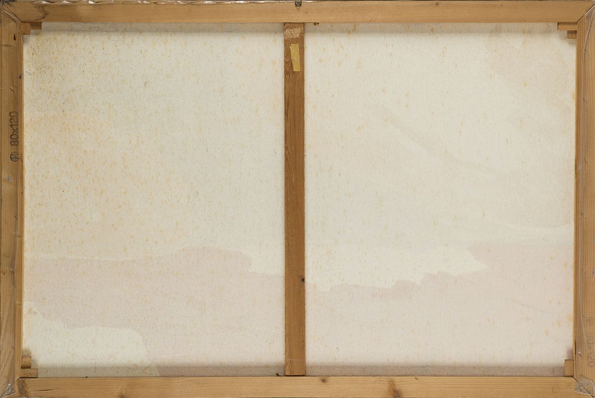 Mario Schifano - Paesaggio anemico, olio su tela, 80x120 cm