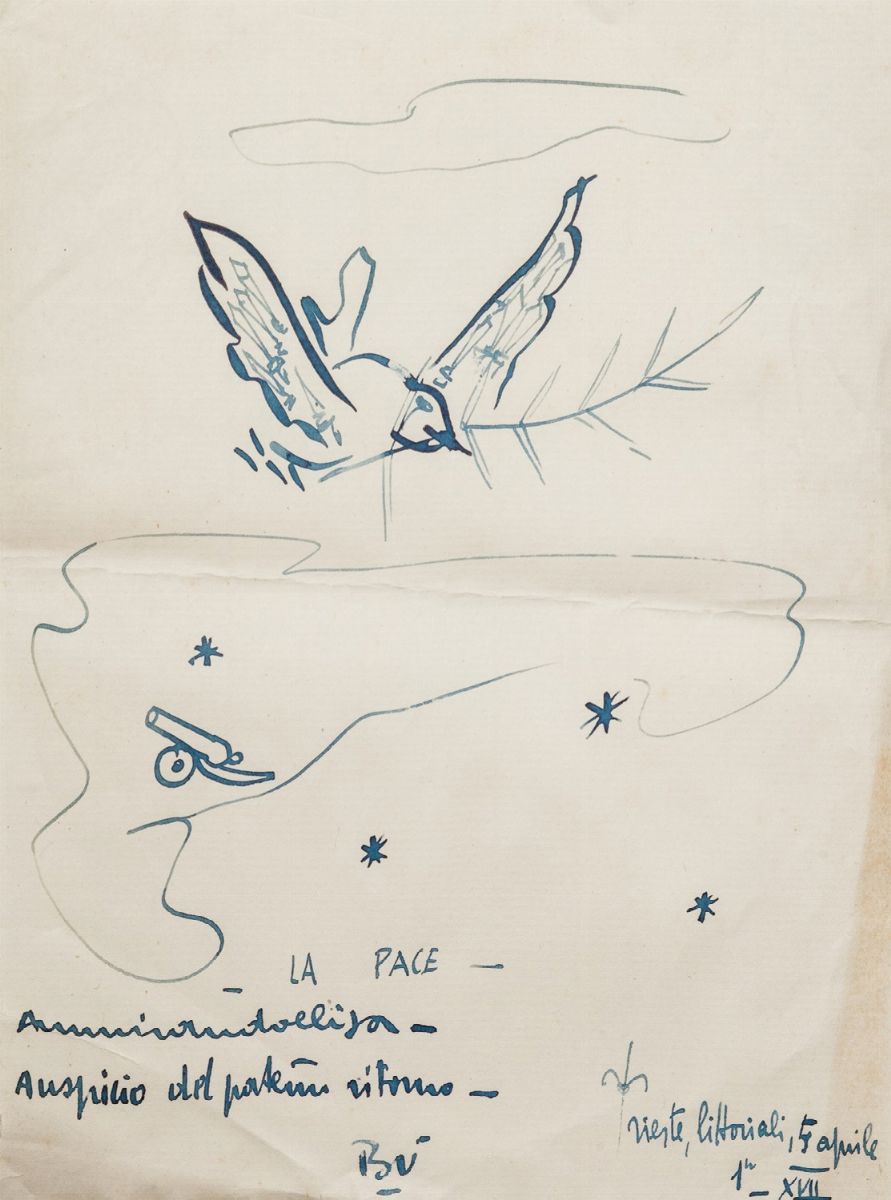 Anselmo Bucci - Disegno con Dedica e Incisione