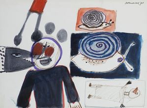 tempera e matita su carta, 1973
30x50 cm