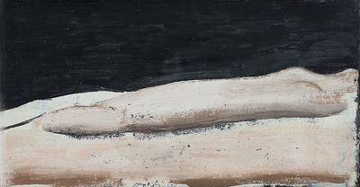 Nudo, 1976, olio su cartoncino, cm 44x23