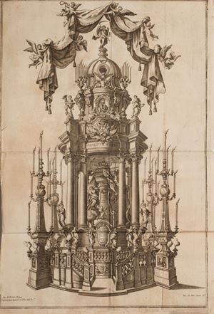 Esequie reali per la morte dell' Augusto Re Cattolico delle Spagne Filippo Quinto Borbone ...