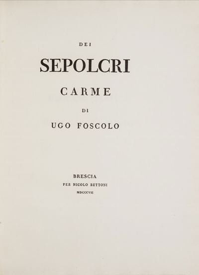 Dei Sepolcri. Carme