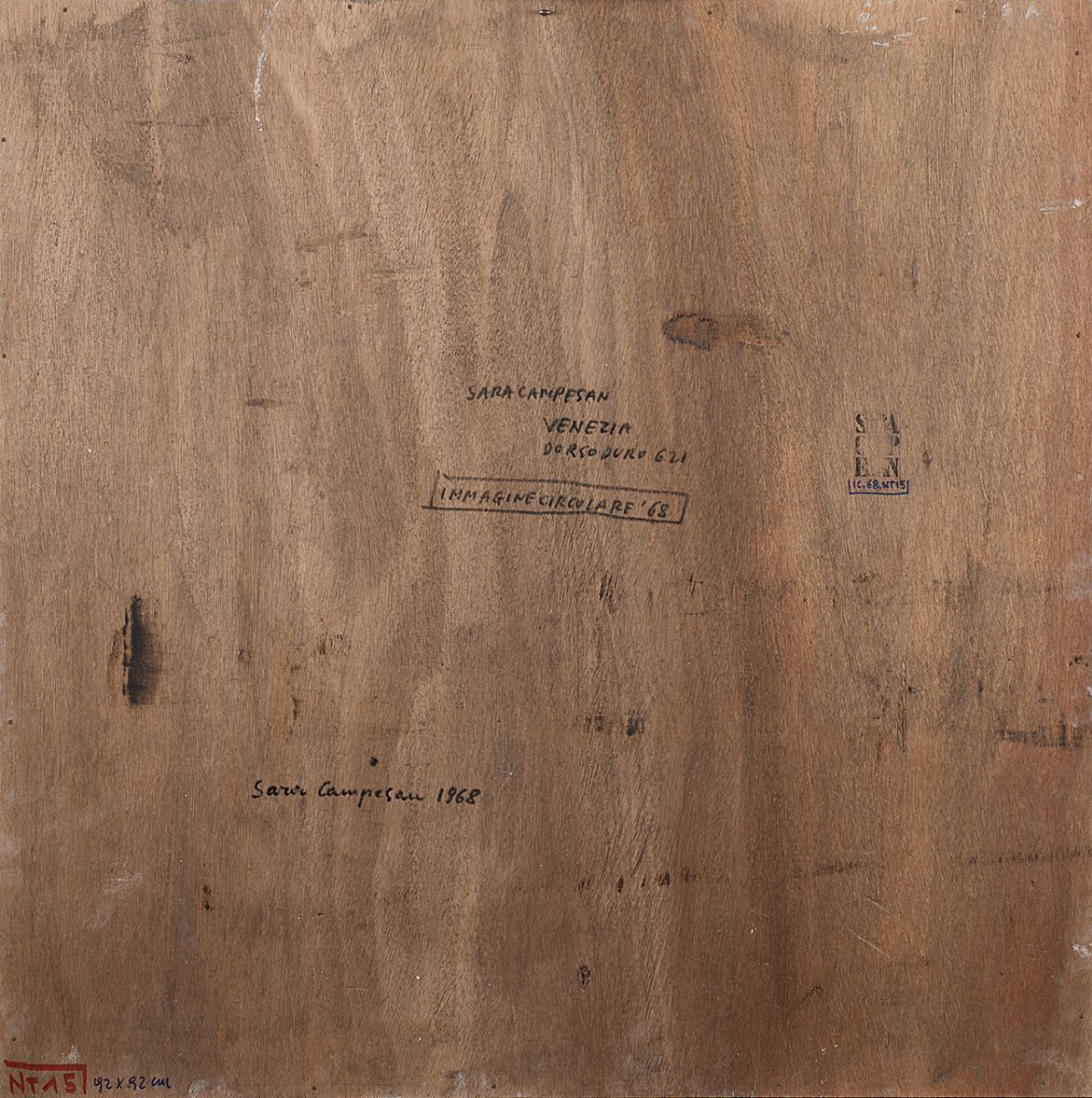 Sara Campesan - Immagine circolare, 1968, tecnica mista su tela