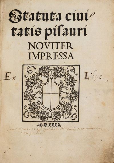 Statuta Civitatis Pisauri Noviter Impressa