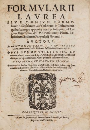 Formularij laurea sive Omnium formularum clausularum, & verborum