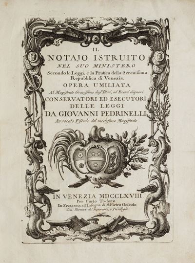 Giovanni Venezia-Pedrinelli, Il notajo istruito nel suo ministero secondo le leggi, e la pratica ...