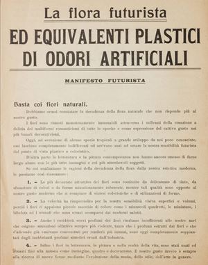 La flora futurista ed equivalenti plastici di odori artificiali