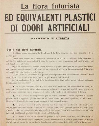 La Flora Futurista ed Equivalenti Plastici di Odori Artificiali
