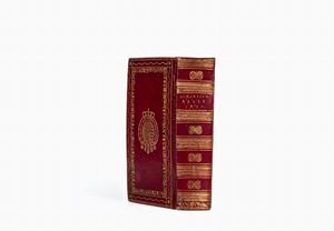 Pregiata edizione proveniente dalla Biblioteca della Regina Maria Amelia Teresa di Borbone,  consorte di Luigi Filippo.    Almanacco reale del Regno delle Due Sicilie per l'anno 1820