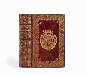 Copia di presentazione al conte Giulio Borromeo Visconti (1664 &ndash; 1751),  di quest'opera in prima traduzione in francese, in raffinata legatura parigina alle armi  del dedicatario.  Anatomie du corps humain, avec des remarques utiles aux chirurgiens dans la pratique de leurs operations. Enrichie de figures en tailles-douces