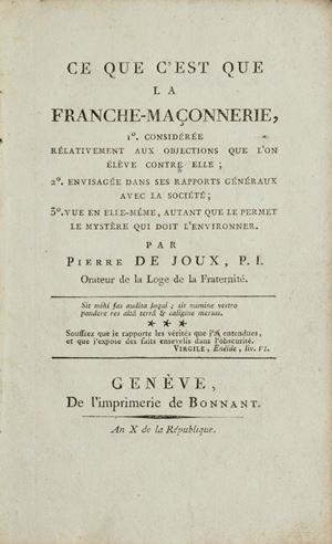 Ce que c'est que la franche-maçonnerie