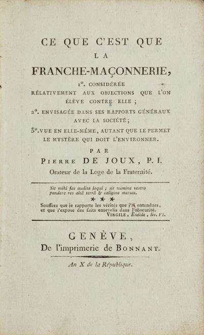 Ce Que C'est Que la Franche-maçonnerie
