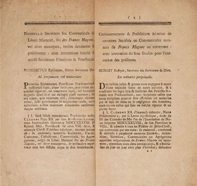 Nonnullae Societates Seu Coneventicula De Liberi Muratori, Seu Des Francs Macons Vel Aliter Nuncu...