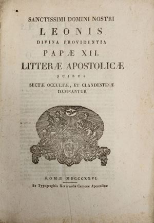 Litterae apostolicae quibus sectae occultae, et clandestinae damnantur