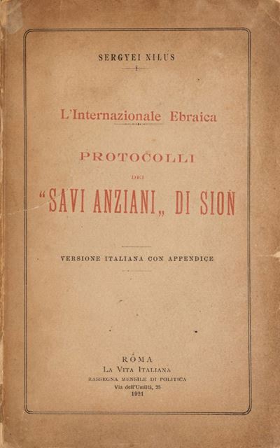 L'internazional Ebraica. Protocolli dei "savi Anziani di Sion"