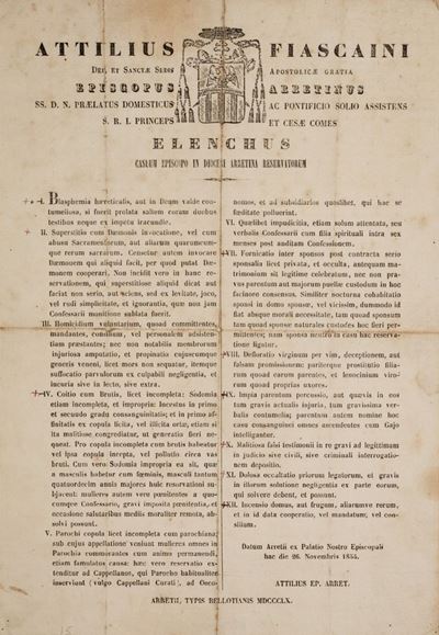 Elenchus Casum in Diocesi Arretina Reservatorum