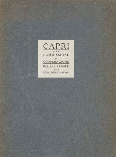 Capri alla Commissione di Cooperazione Intellettuale della Società delle Nazioni