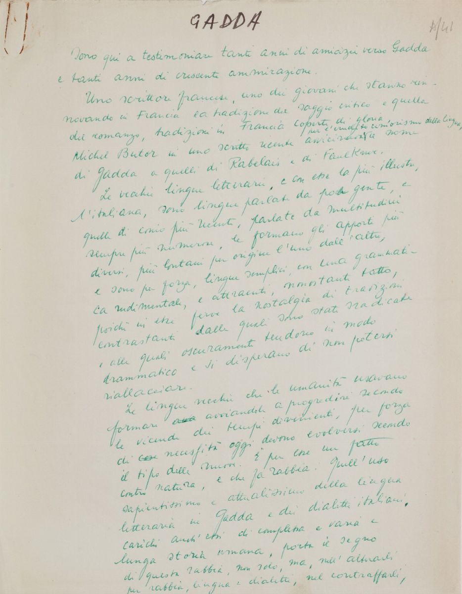 Giuseppe Ungaretti - Manoscritti e Lettere