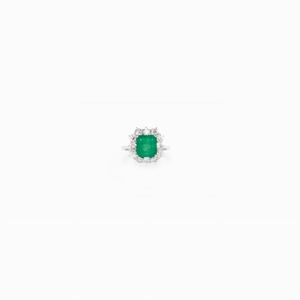  - ANELLO IN SMERALDO E DIAMANTI, CIRCA 197