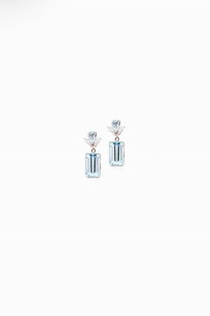 in oro bianco 18kt, acquemarine e diamanti