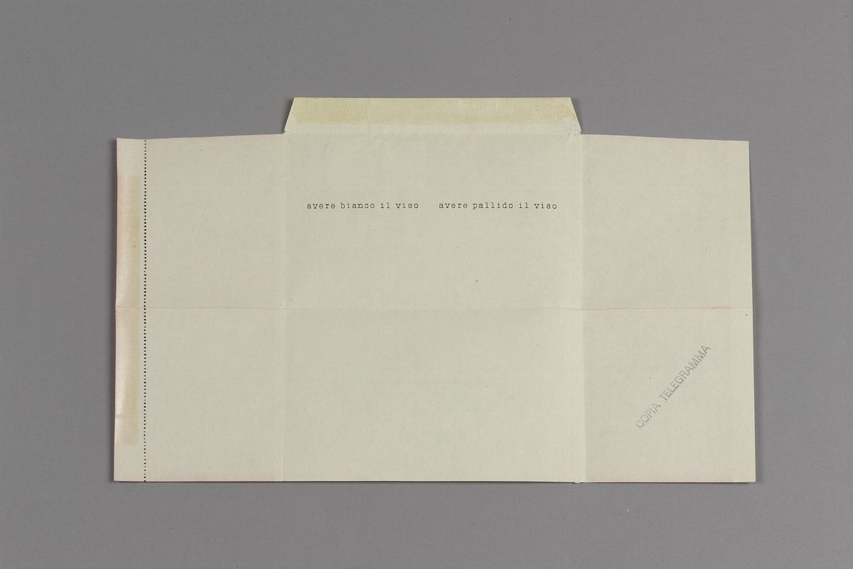 Pierpaolo Calzolari - Senza titolo (Il treno - Telegrammi), 1976