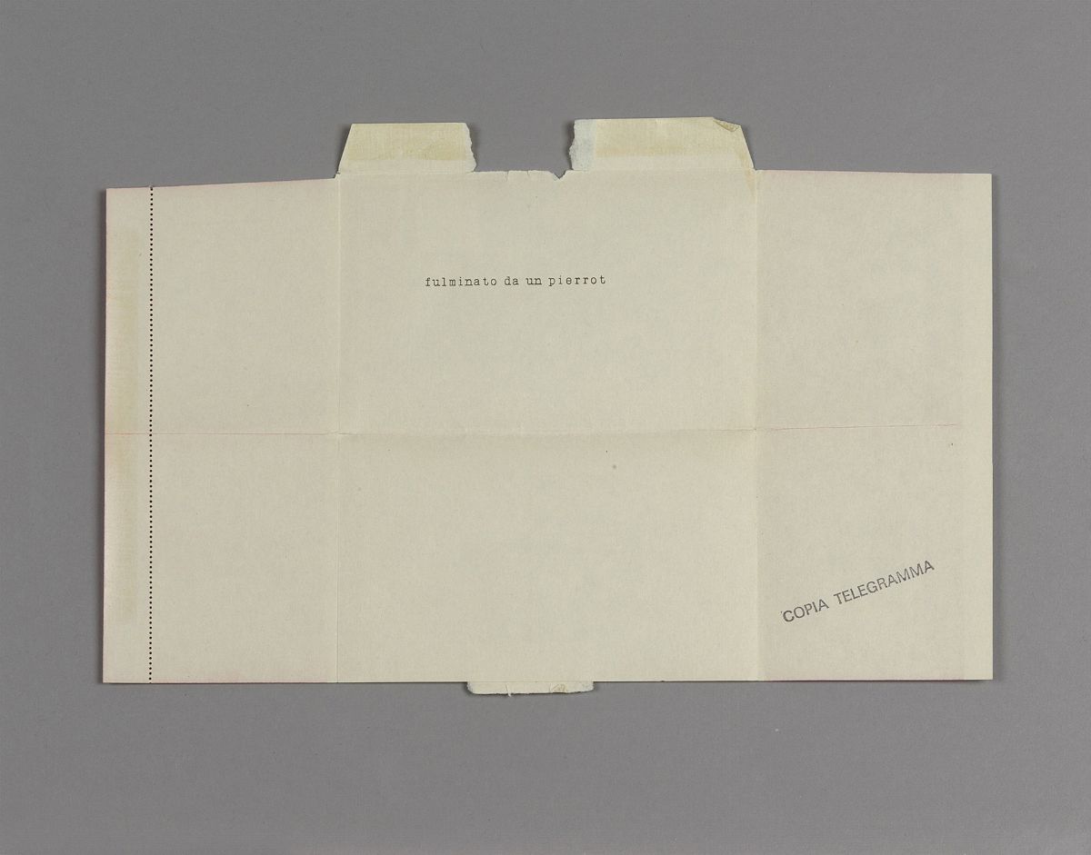 Pierpaolo Calzolari - Senza titolo (Il treno - Telegrammi), 1976