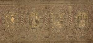 Paliotto ricamato in rilievo con fili d'argento