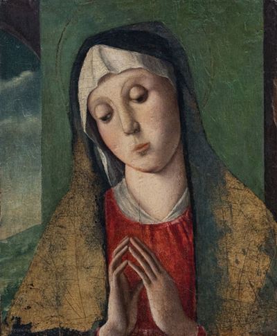 Scuola veneta, Madonna orante, olio su tavola