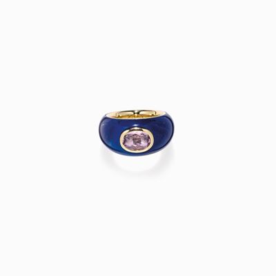 Anello in Lapislazzuli e Topazio Rosa, V