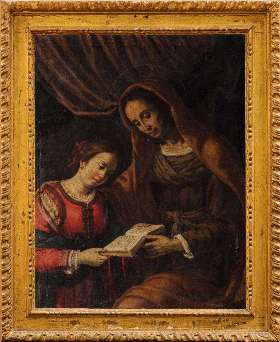 Scuola Marchigiana, Secolo XVII - Scuola marchigiana, Educazione della Vergine, olio su tela
